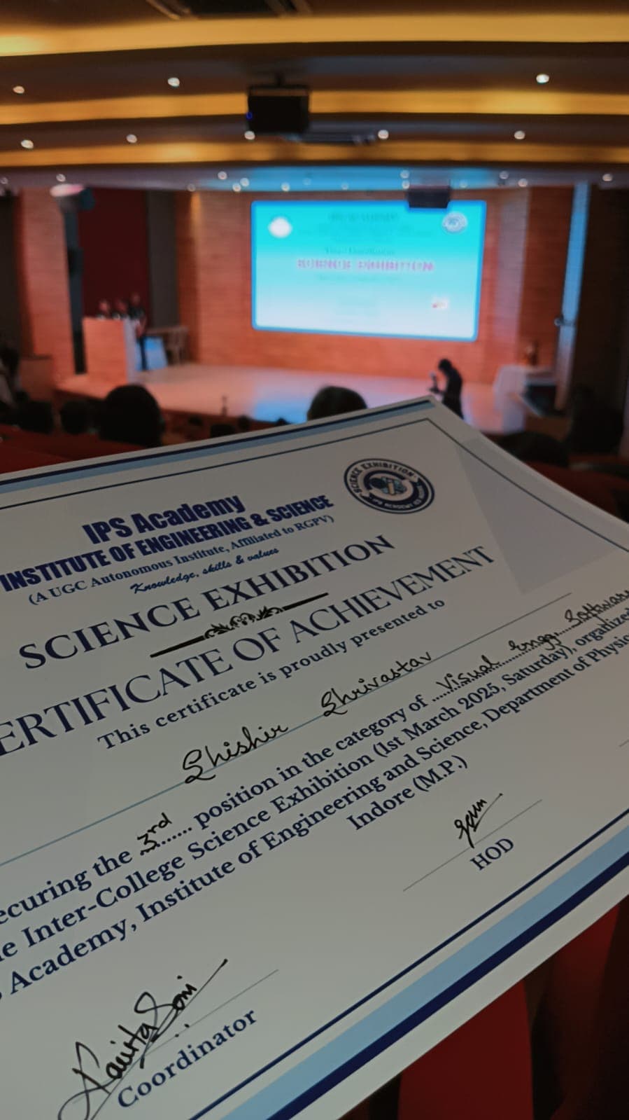 Science Exhibition Cert.