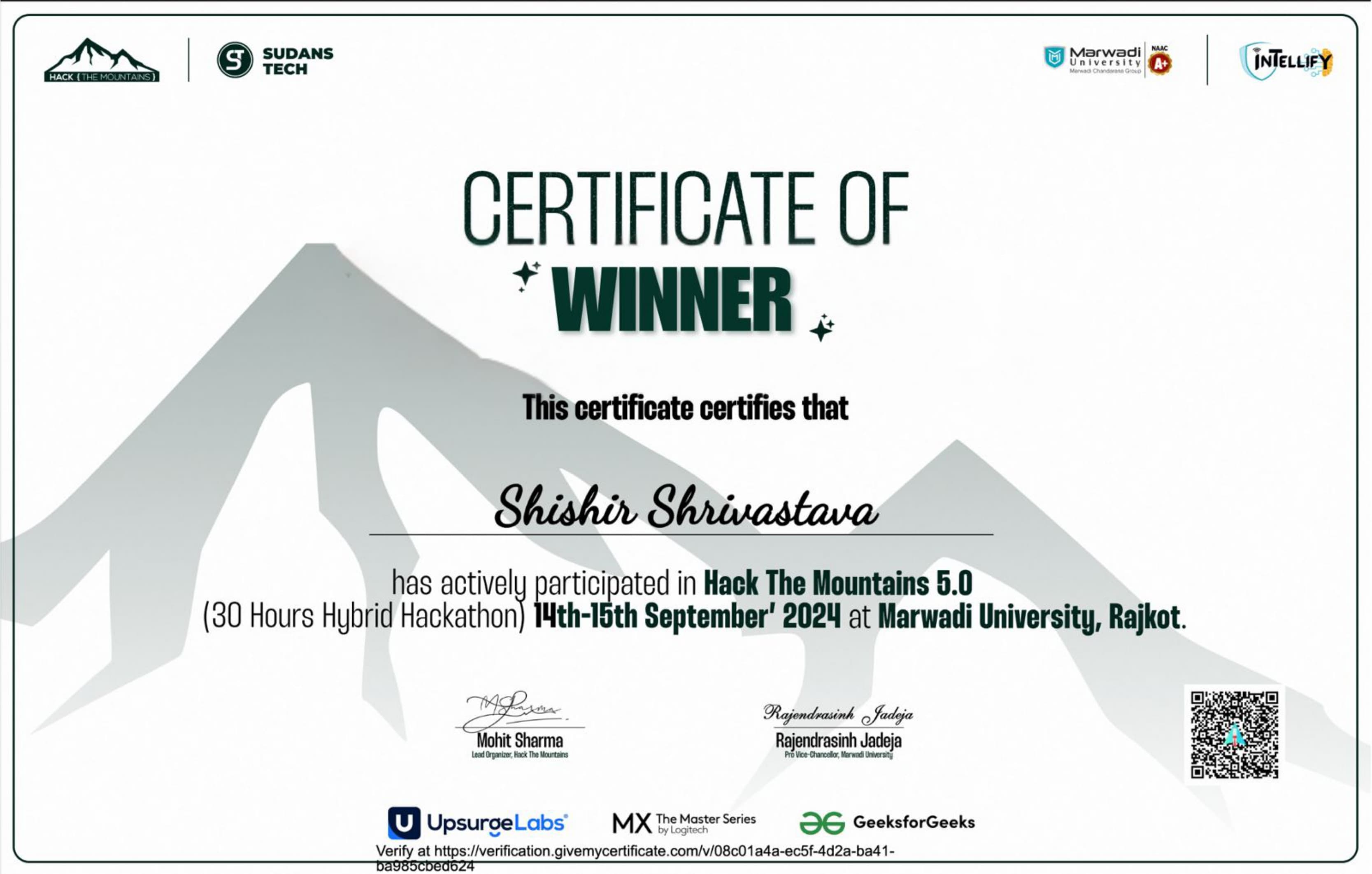 HTM 5.0 Winner certificate